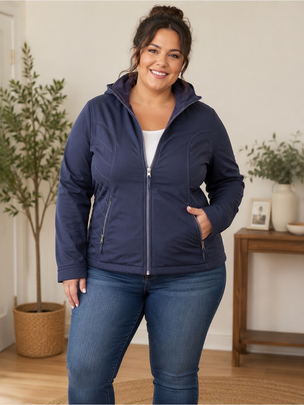 Free Country Women’s Navy Fleece Lined Softshell Jacket